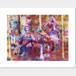 Carousel Horse Expressionist Painting Posters and Art